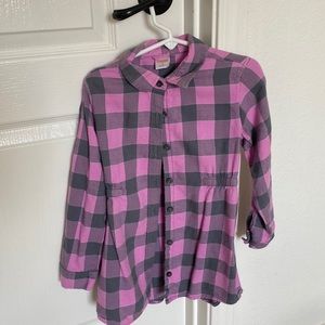 Plaid girls button up shirt